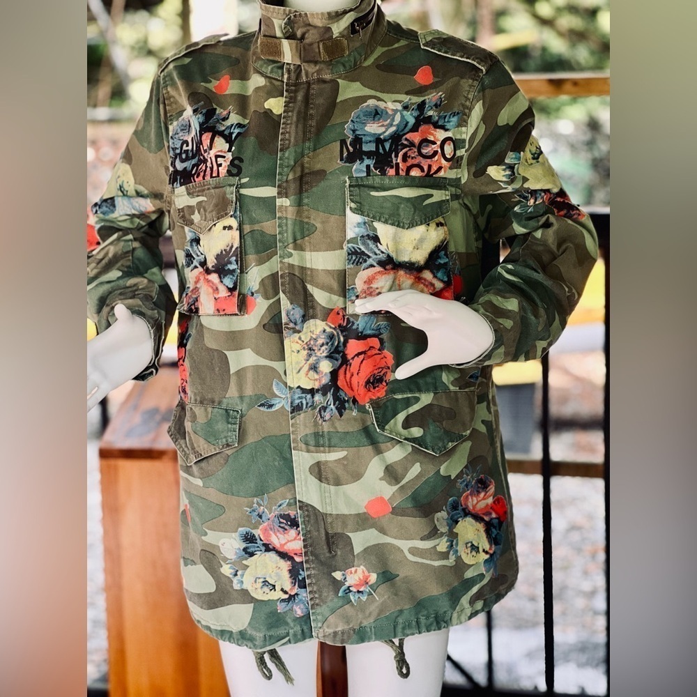 Floral Camo Utility Jacket - Green